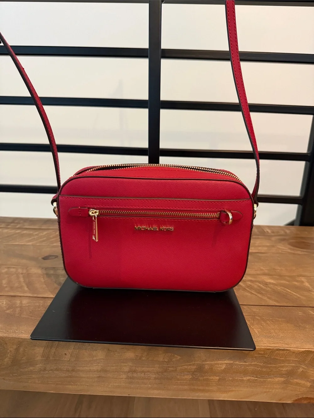 Michael Kors Red Leather Crossbody Bag - Small Everyday Shoulder Bag